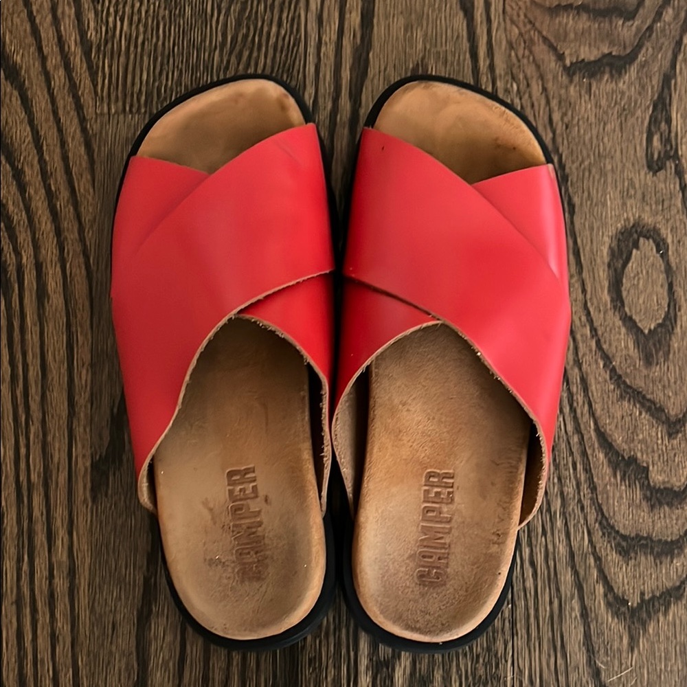 Camper Red Minimalist Sandals